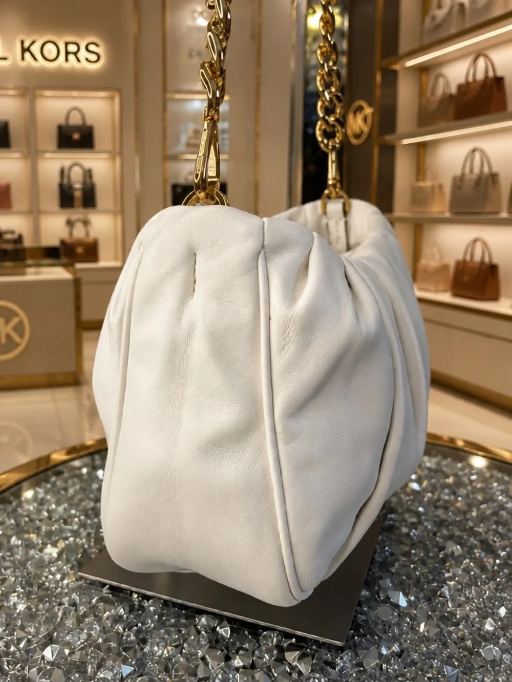 MICHAEL KORS Borsetta Hannah 30T1GNNC1U Bianco Crossbody purse
